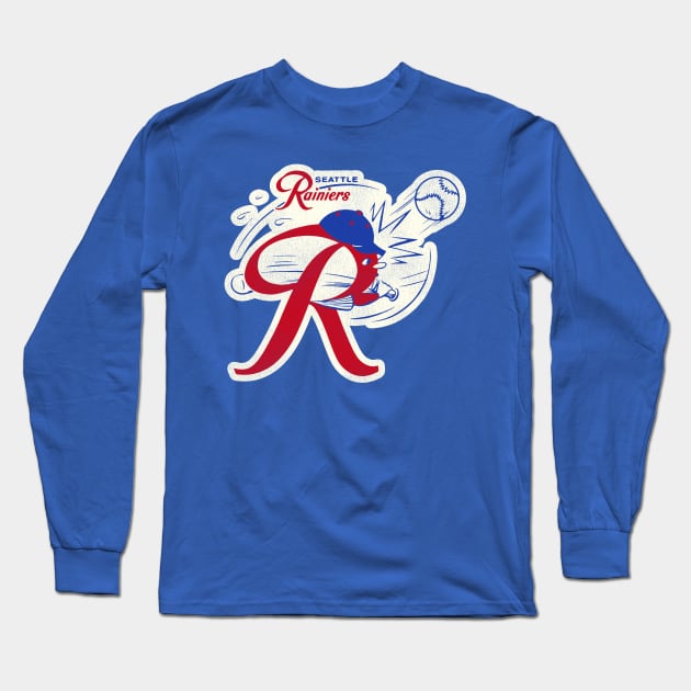 Defunct Seattle Rainiers Baseball Mascot Long Sleeve T-Shirt by Defunctland